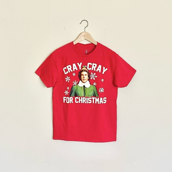 ELF Movie “Cray-Cray For Christmas” Graphic Red T Shirt Adult size Medium - Picture 1 of 9